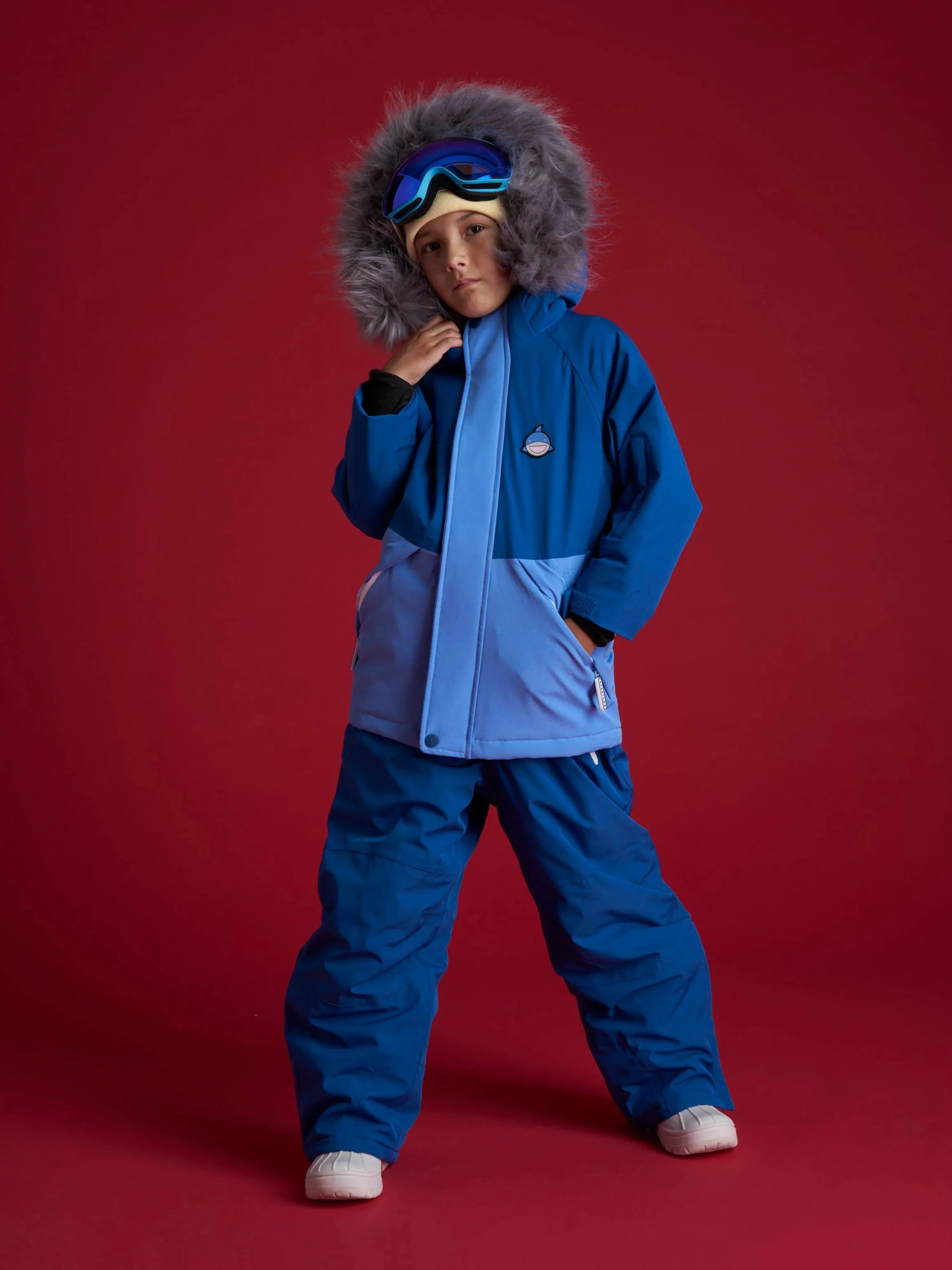 Roarsome Boys Reef The Shark Parka Ski Jacket in Blue