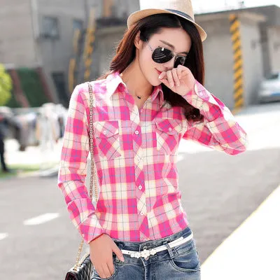 Shirt Chequered Inspired Hot Selling Trendy Casual Women Tops Blouse