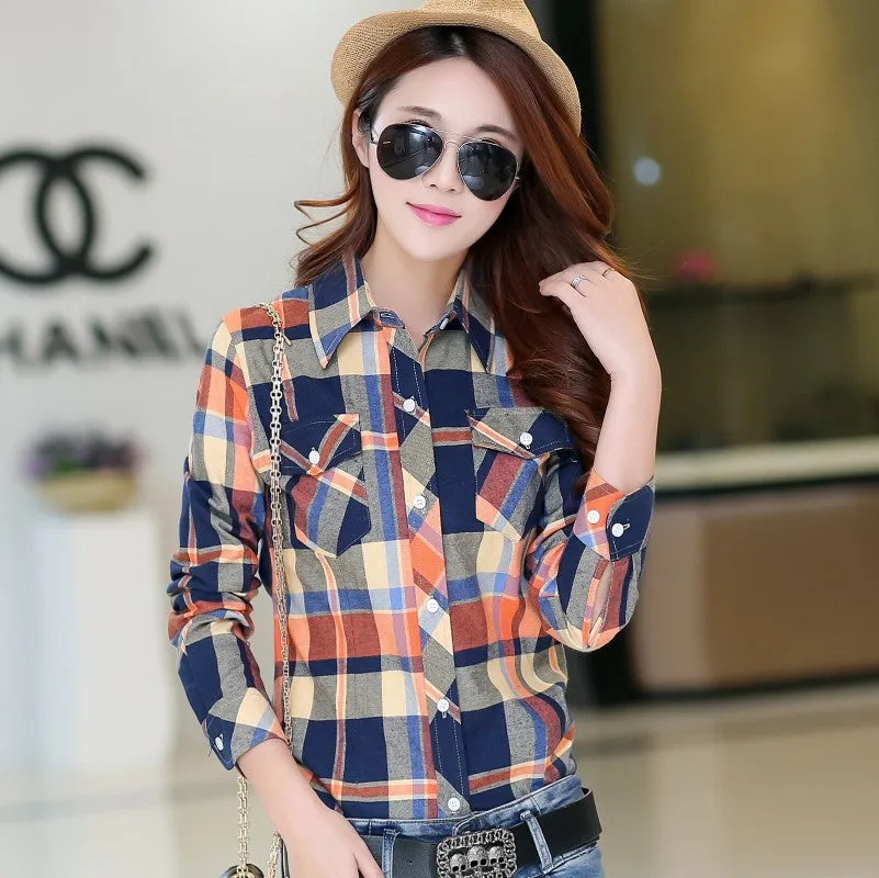 Shirt Chequered Inspired Hot Selling Trendy Casual Women Tops Blouse