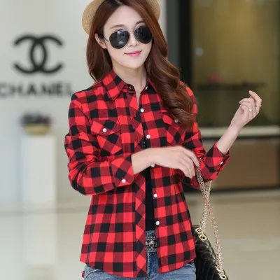 Shirt Chequered Inspired Hot Selling Trendy Casual Women Tops Blouse