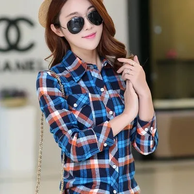 Shirt Chequered Inspired Hot Selling Trendy Casual Women Tops Blouse