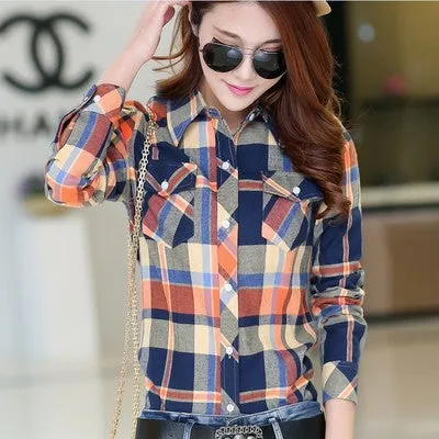 Shirt Chequered Inspired Hot Selling Trendy Casual Women Tops Blouse