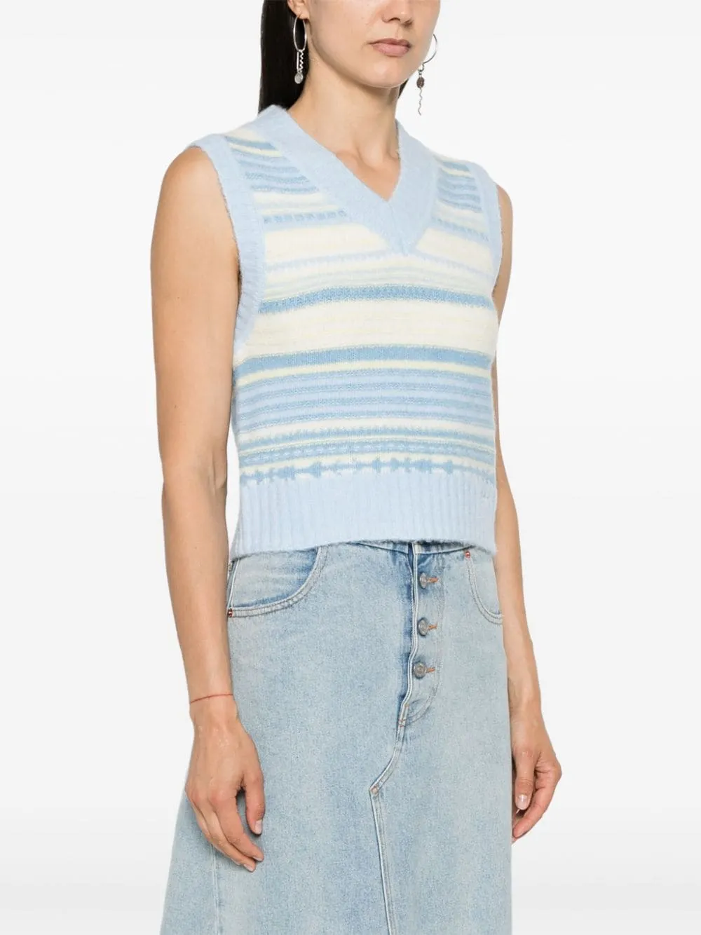 Soft Wool Stripe Vest