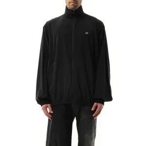 Stretch Nylon Windbreaker in Black