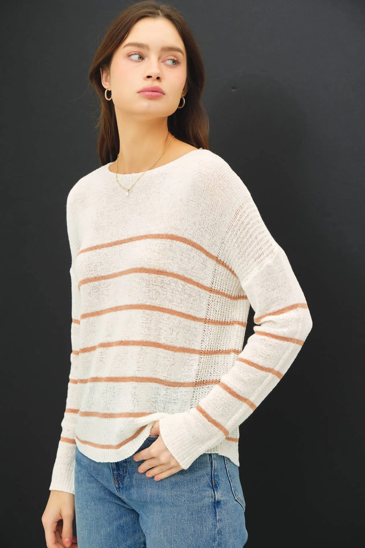 STRIPED LIGHTWEIGHT SWEATER