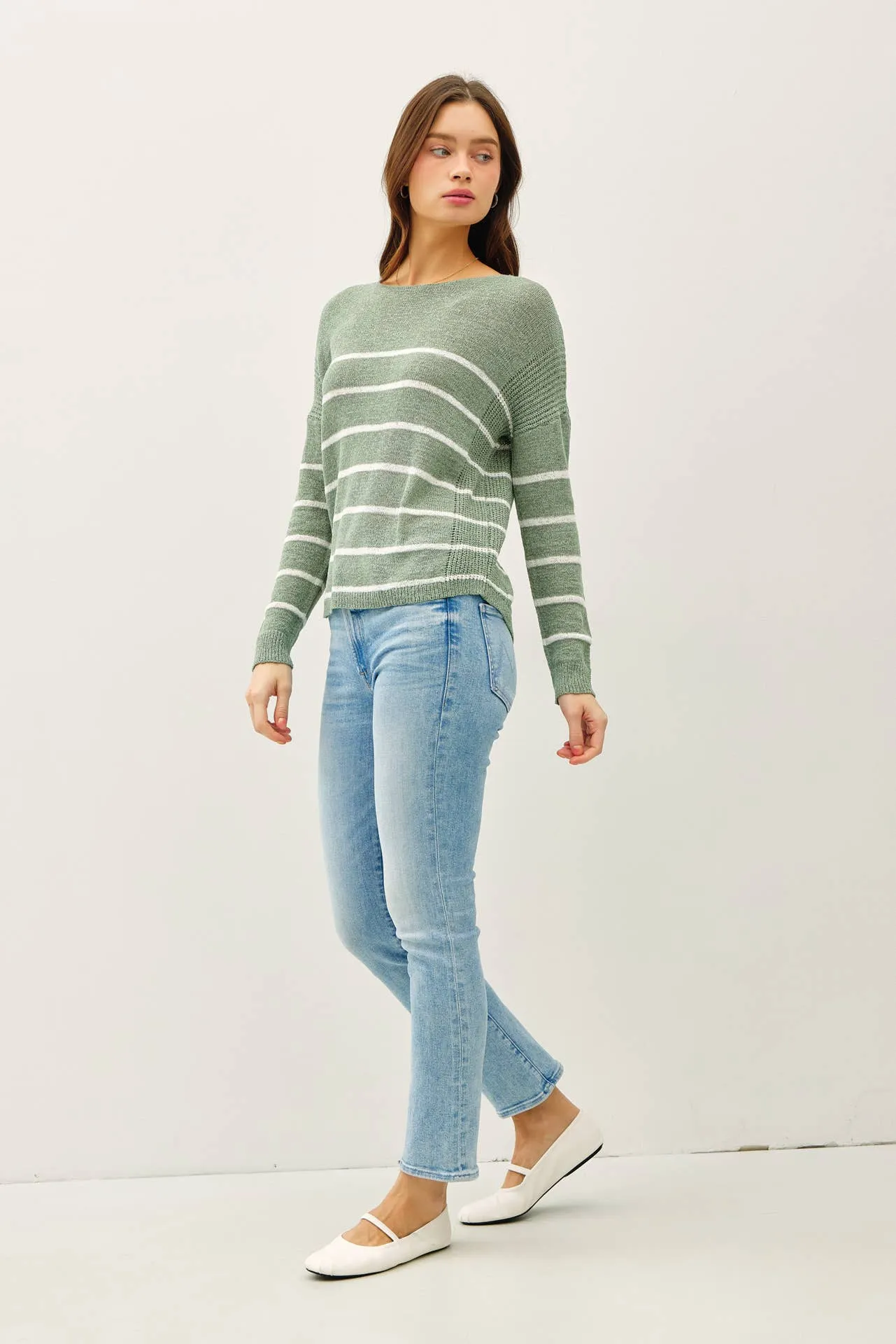 STRIPED LIGHTWEIGHT SWEATER