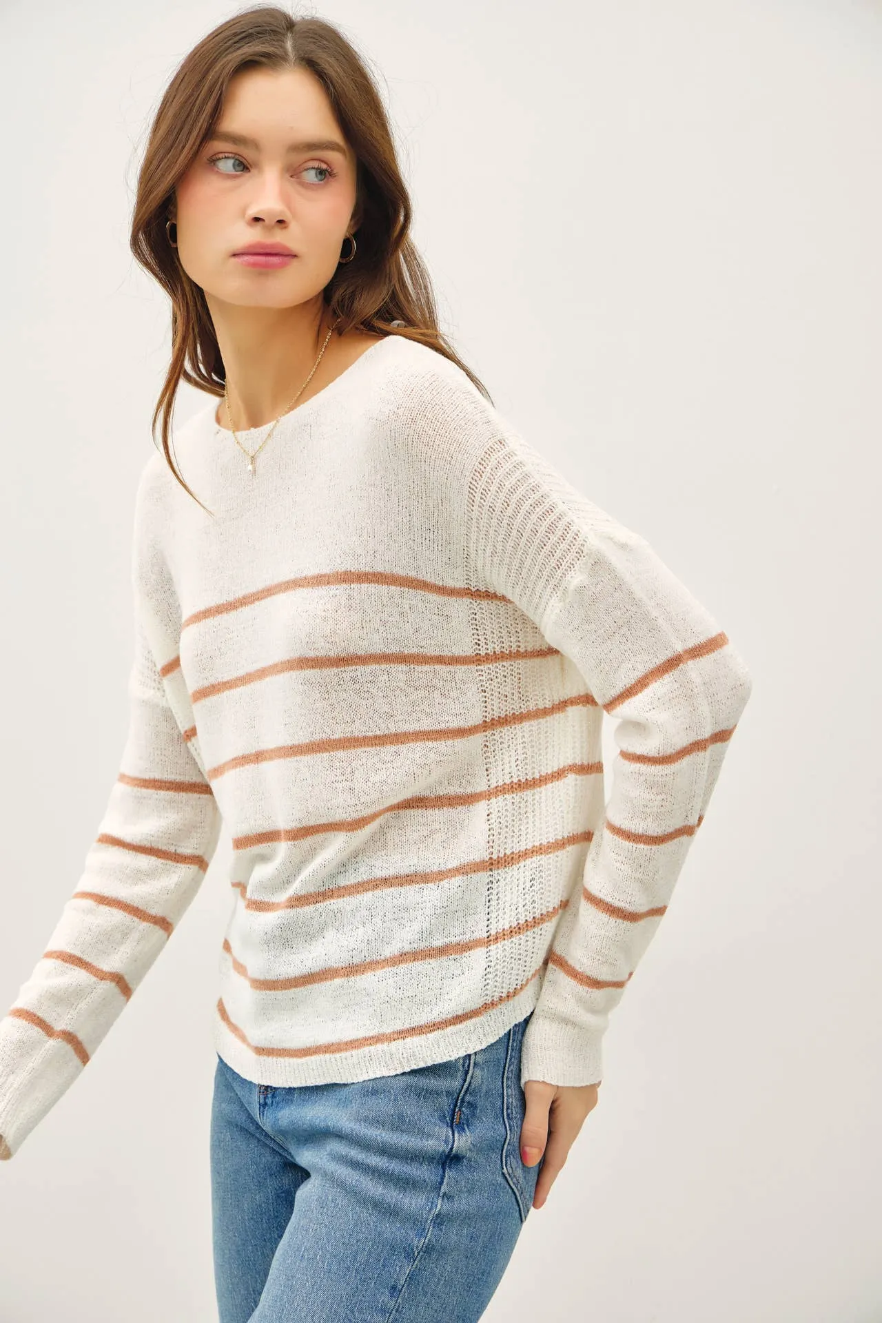 STRIPED LIGHTWEIGHT SWEATER