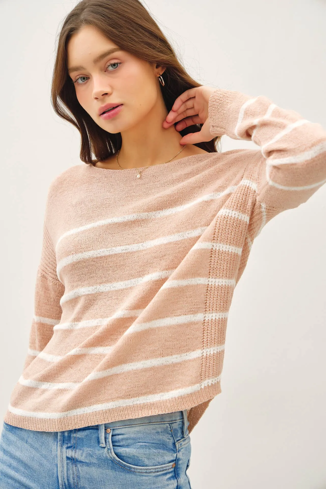 STRIPED LIGHTWEIGHT SWEATER