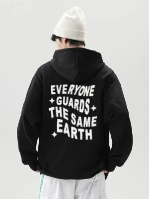 SXV  'EVERYONE GUARDS THE SAME EARTH’ Printed Cool Aesthetic Sweatshirt Hoodie