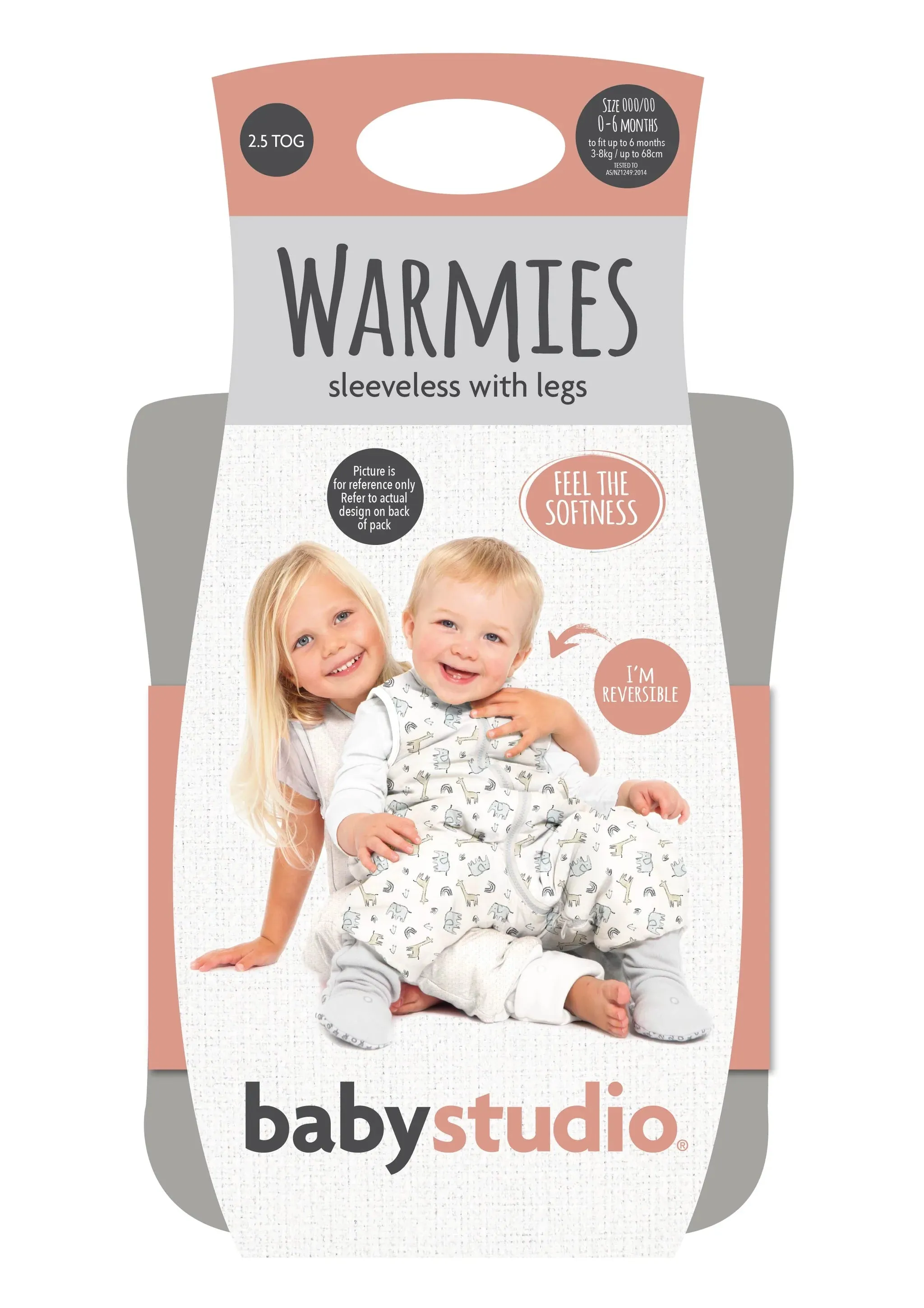 WARMIES -Sleeveless sleeping bag with legs cotton (6-12m) 2.5 TOG - oatmeal/rumble jungle