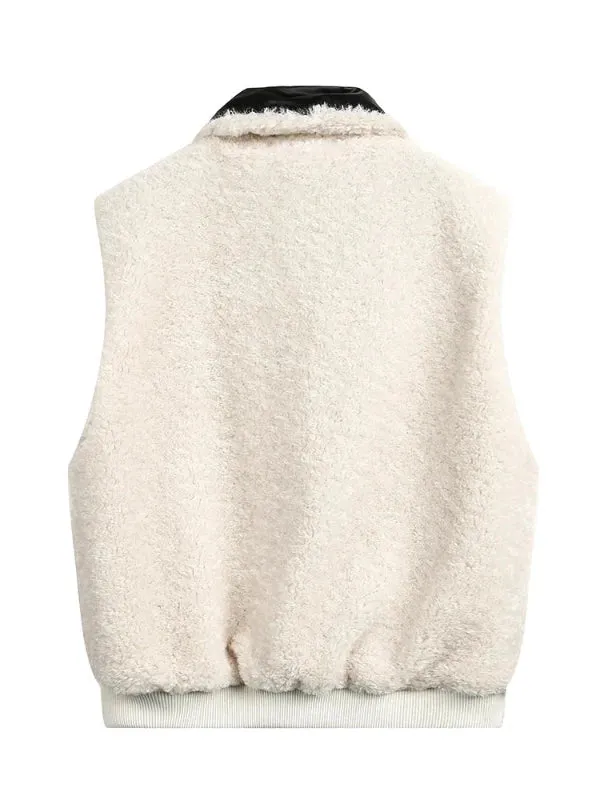 Wenkouban-Winter outfits Christmas Black Friday Stand Collar Thick Plush Reversible Coat Vest