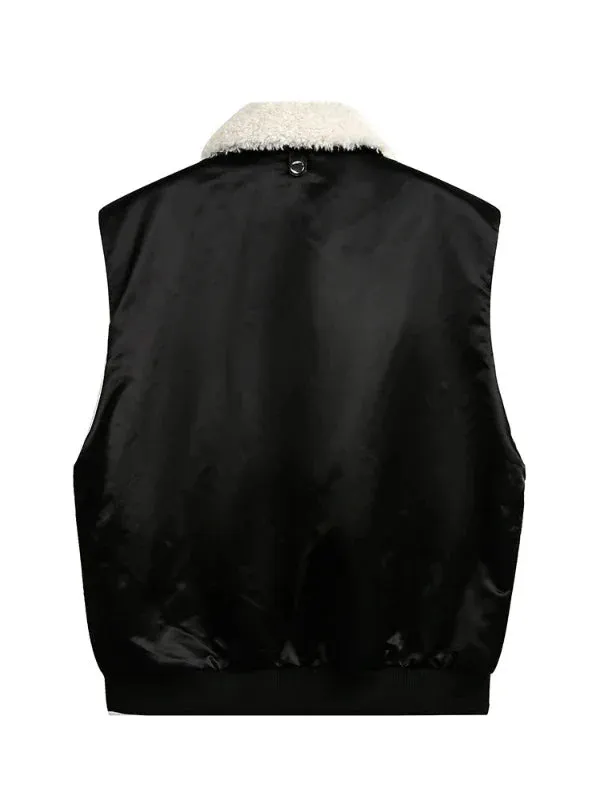 Wenkouban-Winter outfits Christmas Black Friday Stand Collar Thick Plush Reversible Coat Vest